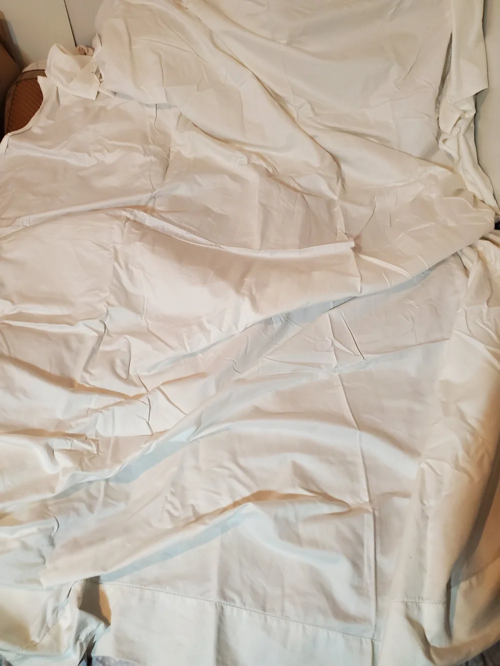 Hudson Park Full Size White Cotton Bedding Lot - 4 Mattress Covers, 1 Sheet, 7 P